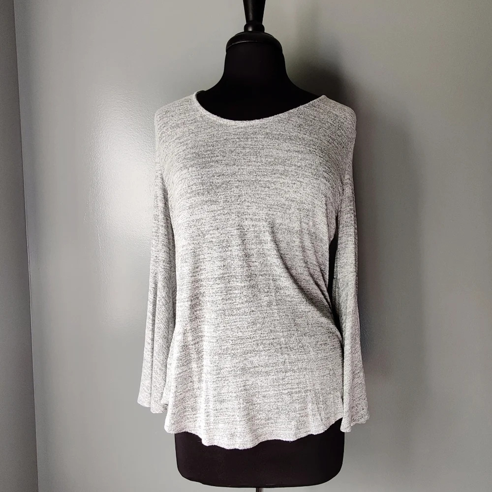 Loft Bell Sleeve Grey Top